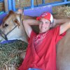 Lemoore High's Griffith Jones relaxes with LuLu.